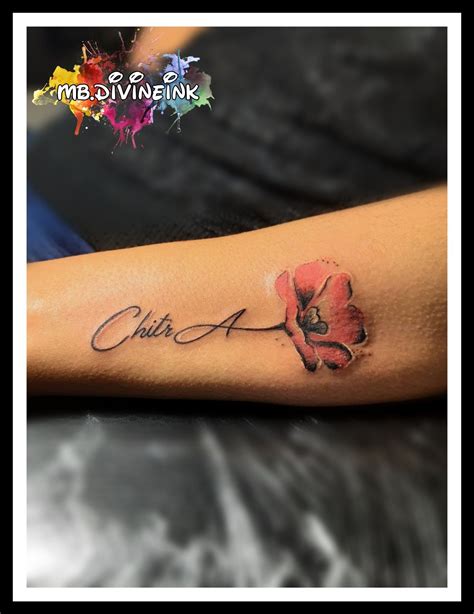 Name Tattoo Beautiful Flower Tattoo Small Tattoo Creative Tattoo