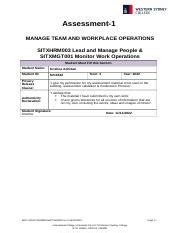 Assessment Lead And Manage Docx Assessment Manage Team And