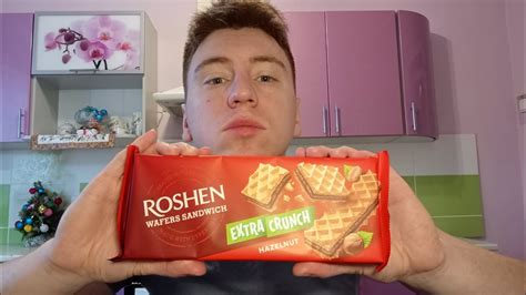 Roshen Wafers Sandwich Extra Crunch Hazelnut Youtube