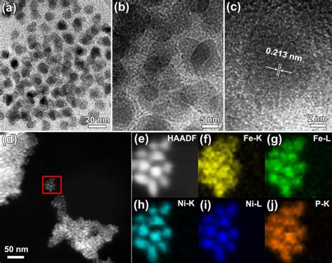 A B Tem C Hrtem Images D Stem Image And E J Stem Edx Elemental