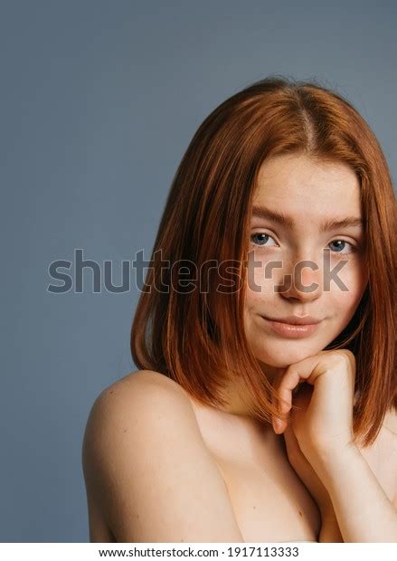 Positive Girl Naked Shoulders Holding Hand Stock Photo 1917113333 Shutterstock
