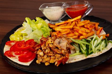 Shawarma In The Plate Stock Photo Image Of Roasted 126705322