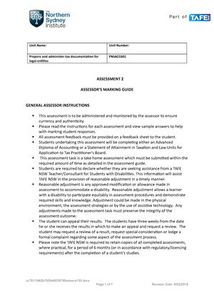 Fnsacc 601 Assessment 1 Class Test S2 2015 MG PREPARE AND