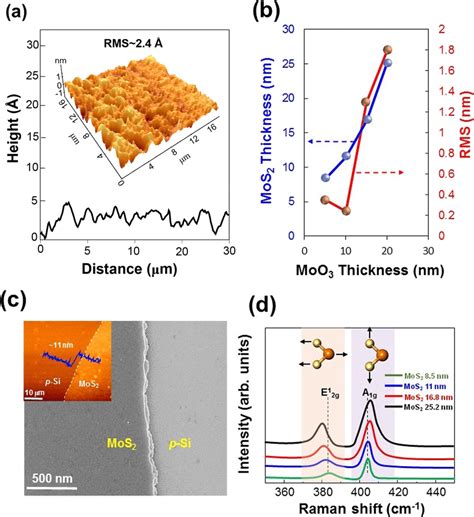 A Roughness Measurements Of The As Fabricated Mos2p Si Using 10 Nm