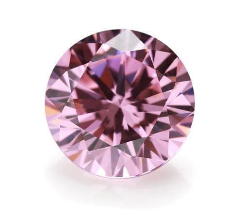 Pink CZ Diamond AAA Stones, Round Faceted Cubic Zirconia Crystal ...