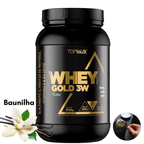 Whey Protein Concentrado Gold 3w Topway Baunilha Pote 900g Whey Blend