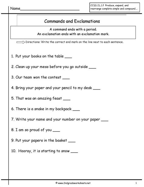 Imperative Sentences Worksheets 99worksheets