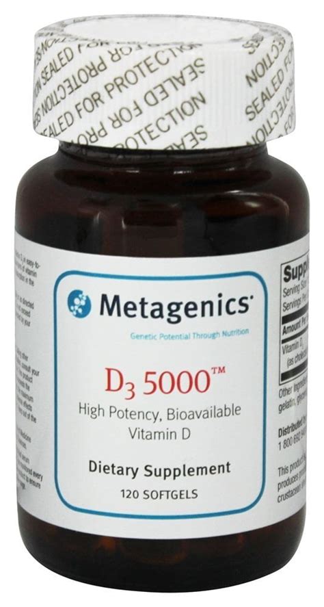 Metagenics D3 Bioavailable Vitamin D High Potency 5000 Iu 120