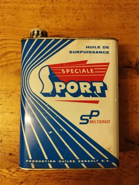 RARE ANCIEN BIDON Huile RENAULT SPECIALE SPORT MOTEUR OIL CAN DECO