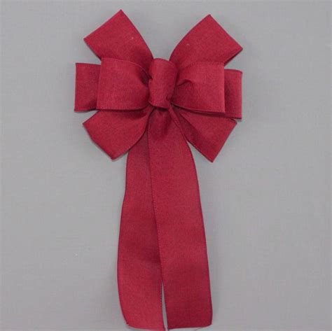 Burgundy Rustic Linen Wreath Bow - size and color options - Package ...