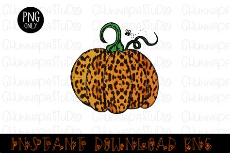 Digital Art Collectibles Three Fall Pumpkins Leopard Print Autumn