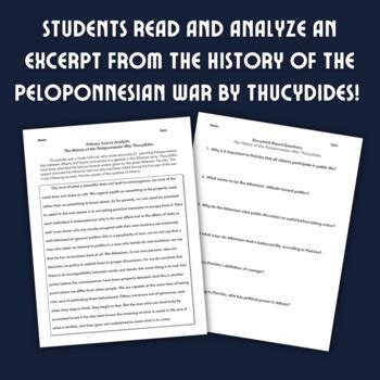 Athens And Sparta Primary Source Analysis And Venn Diagram Worksheets