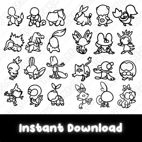 Pokemon SVG, Pokemon SVG Bundle, Cartoon SVG Outline, Pikachu Svg ...