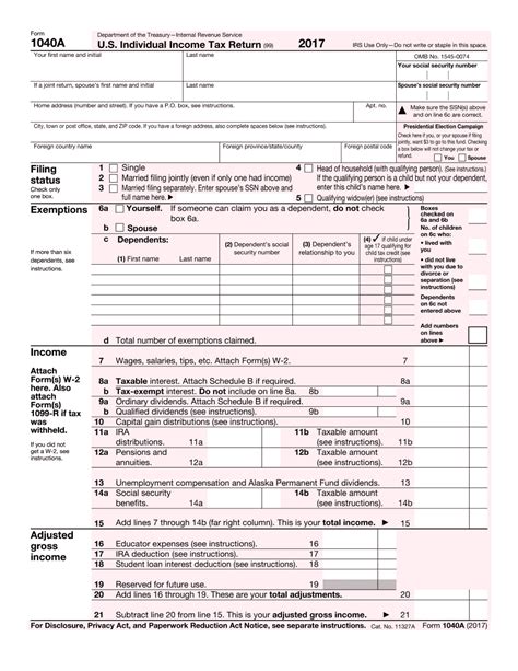 1040a Printable Templates To Fill Out Online In Pdf