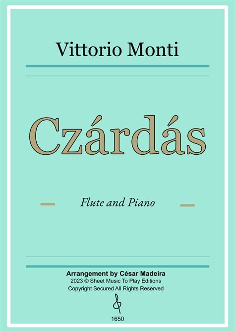 Czardas Flute And Piano Full Score Arr C Sar Madeira By Vittorio