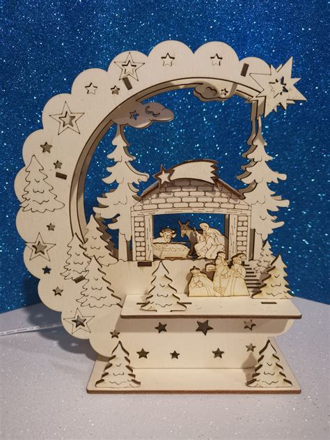 Landscape Nativity Scene Nativity Scene 3D Laser Cut Thickness | Etsy