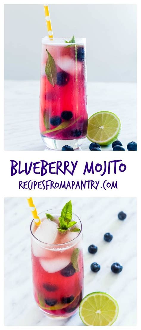 Refreshing And Simple Blueberry Mojito Recipe Made With 6 Ingredients Fresh Blueberries Mint L