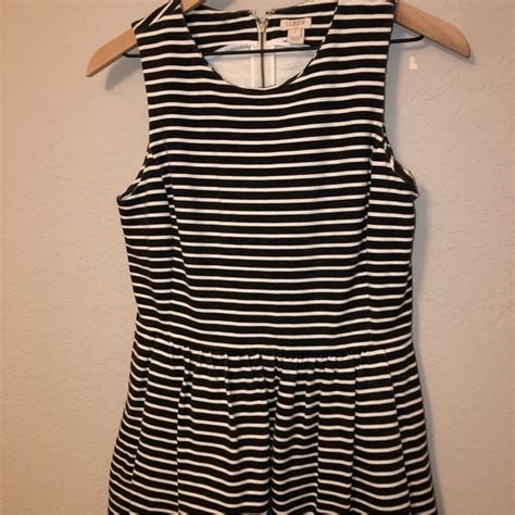 J Crew Dresses Jcrew Black And White Striped Daybreak Dress Poshmark