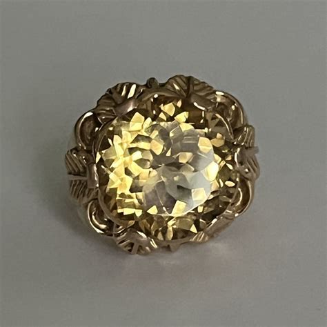 Proantic Bague Or Jaune Citrine De Ct