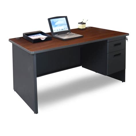 The Office Leader W Steel Single Pedestal Desk With Filing Cabinet