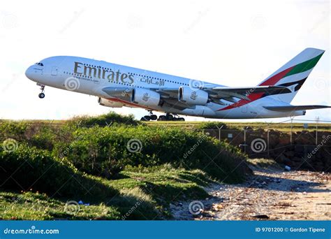 Emirates Airbus A380 Takes Off. Editorial Image - Image of global ...