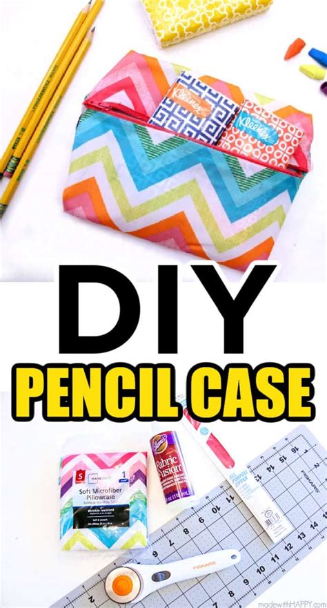 No Sew Zipper Diy Pencil Case Made With Happy