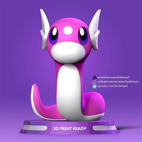 Dratini Pokemon Go Free 3d Model By Bon Bon Art