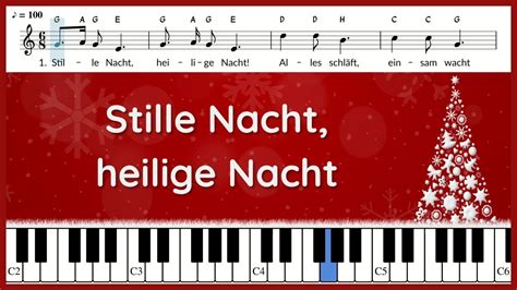 Stille Nacht Heilige Nacht Text Und Noten Piano Instrumental