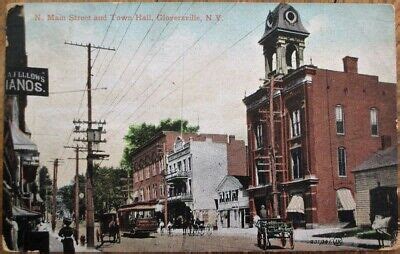 Gloversville, NY 1910 Postcard: North Main Street & Town Hall - New York | eBay