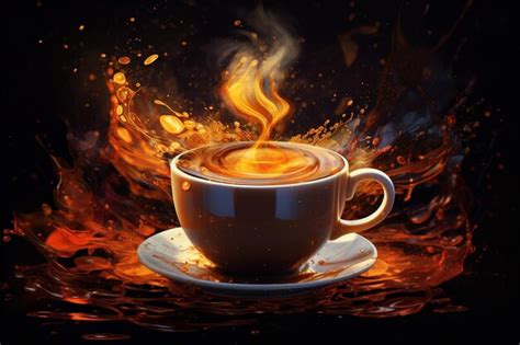 Premium Ai Image A Cup Of Coffee Art Background