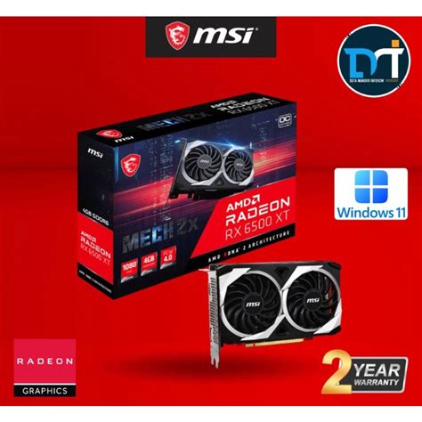 Jual Msi Radeon Rx 6500 Xt Mech 2x 4g Oc 4gb Gddr6 Dual Fan Shopee