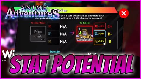 New Stat Potential System Explained For Anime Adventures Update