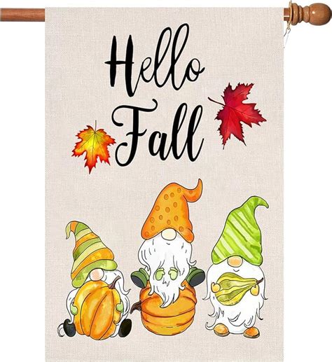 Happy Fall Garden Flags Double Sided Autumn Flag Scarecrow Harvest