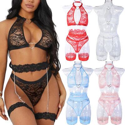 Women S Sexy Lingerie Lace Babydoll Bra Thong Set Sleepwear Underwear