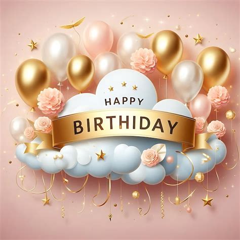 A happy birthday sign with balloons and the words happy birthday | Premium AI-generated image