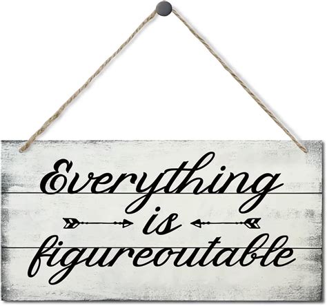 Amazon Everything Is Figureoutable Decor Sign Printed Wood Wall