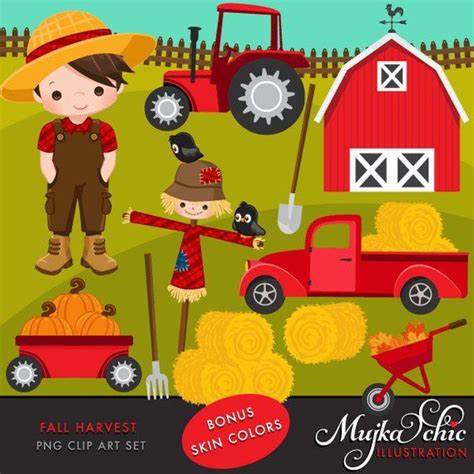 Party Clipart Cute Clipart Harvest Party Fall Harvest Red Tractor