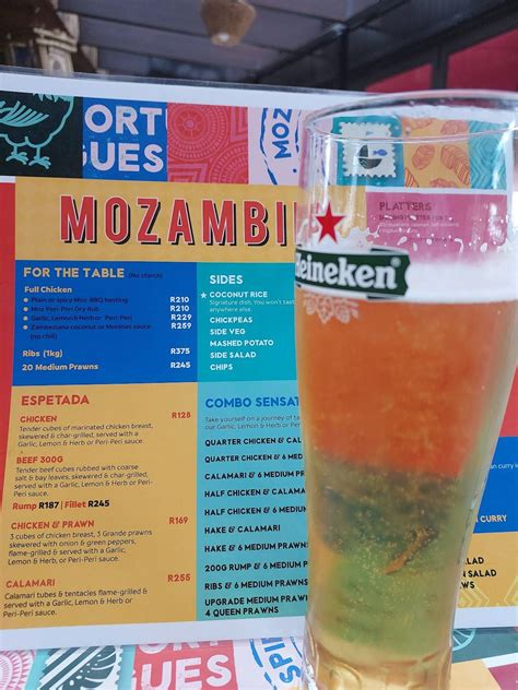 Menu at Mozambik Linksfield restaurant, Johannesburg, 110 Cnr of Club