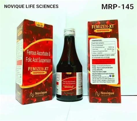 Allopathic Ferrous Ascorbate 30 Mg Folic Acid 550 Mcg Syrup In Pan