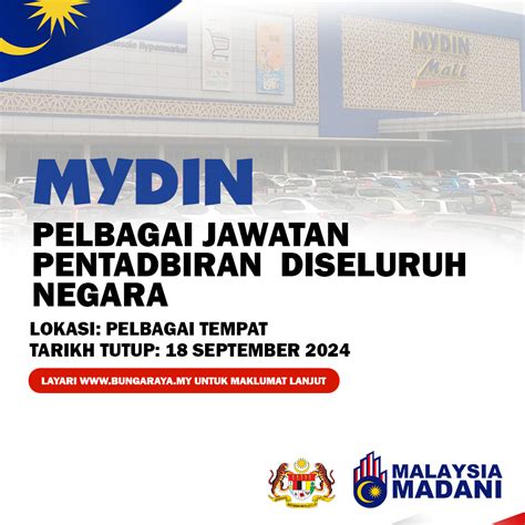 Jawatan Kosong Mydin Holdings Ogos Pelbagai Jawatan Pentadbiran