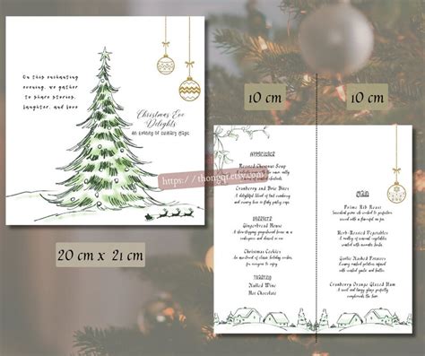 Christmas Dinner Printable Menu Template - Etsy