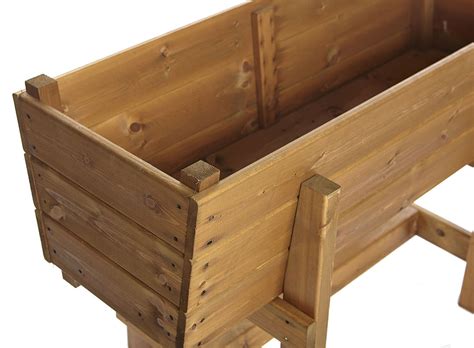 Wood Deep Root Veg Planter On Legs Uk Garden Products