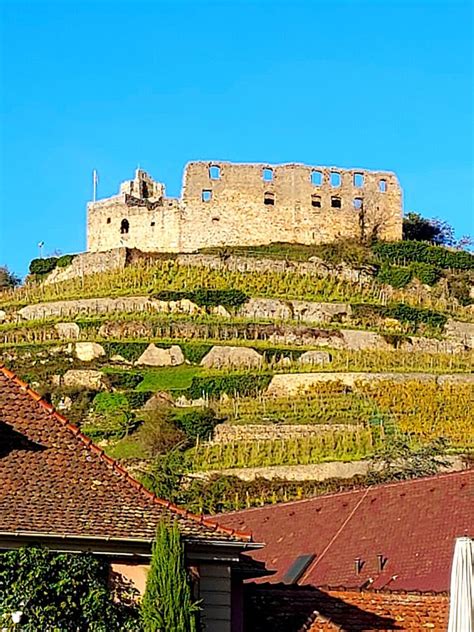 Germany Staufen Im Breisgau Village Staufen Castle Ruins Stock Photo