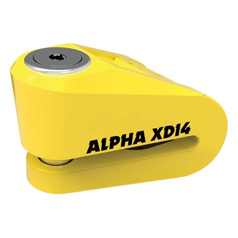 Oxford Alpha XD14 Yellow Motorcycle Disc Lock BDLA Motorbikes