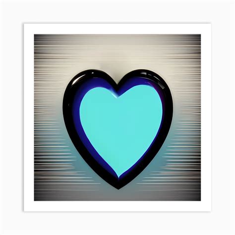 Blue Heart Art Print by WATER DUST - Fy