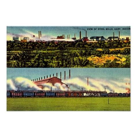 Gary, Indiana Steel Mills 1930 Poster | Zazzle | Evansville indiana ...