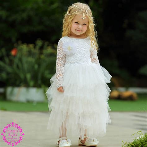 Vestido Para Fiesta Niña Blanco Talla 3 4 5 6 8 Años Venta de