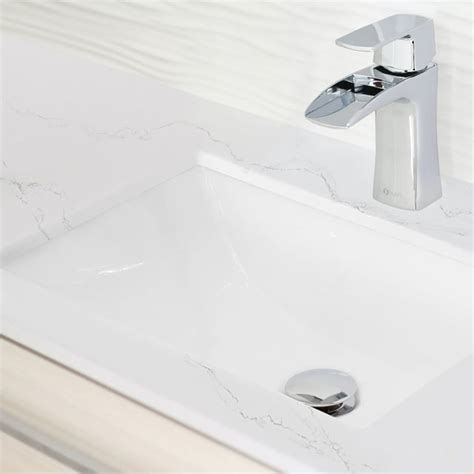 Stylish Undermount 18 Porcelain Rectangular Bathroom Sink With 2