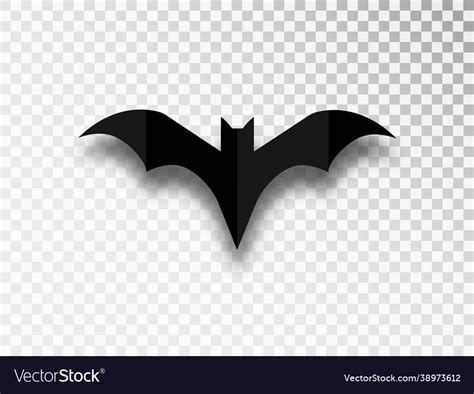 Bat Silhouette Isolated On Transparent Background Vector Image