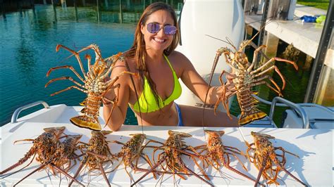 Lobstering In Crystal Clear Water Catch Clean Cook Spiny Lobster